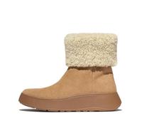 Fitflop Femme F-Mode Shearling-Collar Zip-up Suede Ankle Boots Bottine, Beige Sable, 42 EU