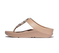 Fitflop Femme Fino Crystal-Chain Leather Toe-Post Sandals, Beige Classique, 43 EU
