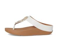 Fitflop Femme Fino Crystal-Chain Leather Toe-Post Sandals, Blanc, 40 EU