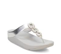 Fitflop Femme Fino Crystal-Chain M/Sandales en Cuir, Argenté, 37 EU