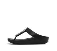 Fitflop Femme Fino Pearls-and-Crystal Toe-Post Sandals, Noir, 40 EU
