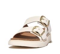 Fitflop Femme Gen-FF Buckle Two-Bar Leather Slides Sandale Glissante, Blanc, 37 EU