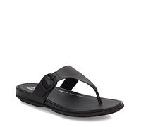 Fitflop Femme Gracie Rubber-Buckle Leather Toe-Post Sandals, Tout Noir, 40 EU