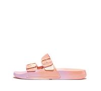 Fitflop Femme Iqushion Curseurs à Boucle irisée à Deux Barres Sandale Glissante, Urban White Iridescent, 42 EU