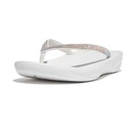 Fitflop Iqushion Sparkle Super Caoutchouc Femmes Tongs Blanches US 5 - 11