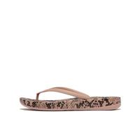 Fitflop Femme Iqushion Tongs ergonomiques Motif Serpent Tongues, Beige, 42 EU