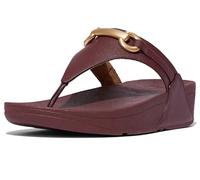 FitFlop Femme Lulu Chunky-Snaffle Leather Toe-Post Sandals cale, Deep Maroon, 39 EU