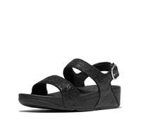 Fitflop Femme Lulu Crinkled-Shimmer Back-Strap Sandals, Noir métallique, 39 EU