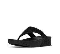 Fitflop Femme Lulu Crinkled-Shimmer Toe-Post Sandals, Noir métallique, 36 EU