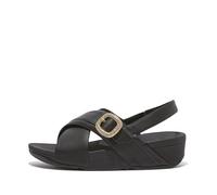 Fitflop Femme Lulu Crystal-Buckle Leather Back-Strap Sandals, Noir, 43 EU