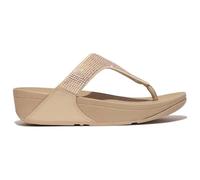 Fitflop Lulu Crystal Embellished Toe-post Slides Beige EU 40 Femme