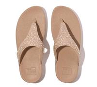 Fitflop Femme Lulu Crystal-Mix Toe-Post Sandals, Beige Classique métallique, 39 EU
