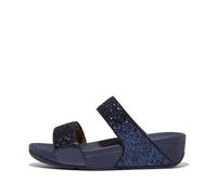 Fitflop Femme Lulu Glitter Slides Sandale cale, Bleu Marine, 41 EU