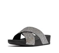 Fitflop Femme Lulu Glitterball Cross Slides Sandale, Argenté, 38 EU