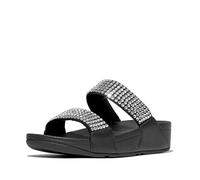 Fitflop Femme Lulu Maxi-Crystal Two-Bar Slides Sandale Glissante, Noir, 36 EU