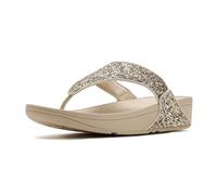Fitflop Femme Lulu Multi-Tonal Glitter Toe-Post Sandals, Argent Platine, 36 EU