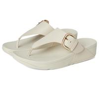 Fitflop Femme Lulu Resin-Buckle Leather Toe-Post Sandals, Beige, 39 EU