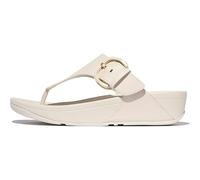 Fitflop Femme Lulu Resin-Buckle Leather Toe-Post Sandals, Beige, 39 EU
