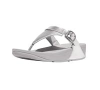 Fitflop Femme Lulu Sandales réglables en Cuir métallique, Argenté, 38 EU