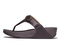 Fitflop Femme Lulu Square-Chain Leather Toe-Post Sandals, Plomberie, 40 EU