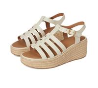 Fitflop Femme Platfforms Espadr. Leather Fisherman Wedge Sandals cale, Beige, 41 EU