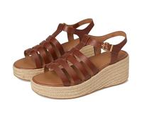 Fitflop Femme Platfforms Espadr. Leather Fisherman Wedge Sandals cale, Bronzage Profond, 37 EU