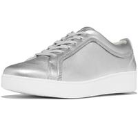 Fitflop Femme Rally Crystal-Trim Leather Sneakers Basket, Argenté, 42 EU