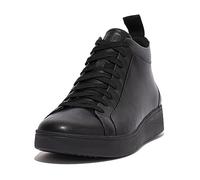 Fitflop Femme Rally Leather High-Top Sneakers Basket, Tout Noir, 37 EU