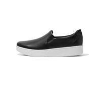Fitflop Femme Rally Leather Slip on Skate Sneakers Basket, Black, 41 EU