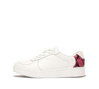 Fitflop Femme Rally Snakeprint Backtab Baskets en Cuir Chaussure, Urban White Wild Raspberry, 39 EU