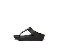 Fitflop Femme Sandales Halo Shimmer Toe-Post cale, Entièrement Noir, 38 EU