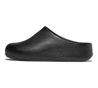 FitFlop Femme Shuv Tumbled-Leather Clogs Mule, Entièrement Noir, 38 EU