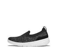 Fitflop Femme Super-q Knit Slip-ons Basket, Noir argenté, 38.5 EU