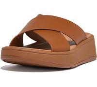 Fitflop F-Mode Sandales compensées en cuir pour femme, bronzage clair, 38 EU