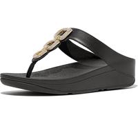 Fitflop Femme Fino Sandales en Cuir avec chaîne en Cristal, Noir, 40 EU
