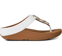 Fitflop Femme Fino Crystal-Chain Leather Toe-Post Sandals, Blanc, 39 EU