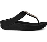 Fitflop Femme Fino Sandales en Cuir avec chaîne en Cristal, Noir, 39 EU