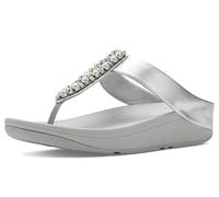 Fitflop Fino Pearls-And-Crystal Toe-Post Sandals, Sandales Femme, Argent, 40 EU, argent, 40 EU