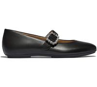 FitFlop FitFlop Black Delicato Crystal Buckle Leather Mary Janes Shoes Black 3 EU 36