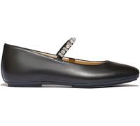 FitFlop FitFlop Black Delicato Pearls-And-Crystal Leather Ballet Flats Black EU 36 (UK 3)