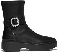 FitFlop FitFlop Black F-Luma Crystal Buckle Leather Short Boots