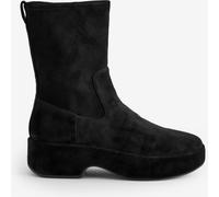 FitFlop FitFlop Black F-Luma Stretch Suede Demi Wedge Mid Calf Boots