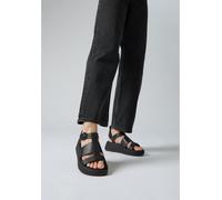 FitFlop FitFlop Black F-Mode Leather Flatform Fisherman Sandals