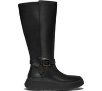 FitFlop FitFlop Black F-Mode Square Ring Leather Flatform Tall Boots