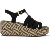 FitFlop FitFlop Black Platfforms Graphic Weave Suede Fisherman Sandals