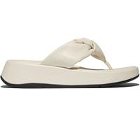 FitFlop FitFlop Cream F-Mode Knot Soft-Leather Flatform Toe Post Sandals