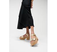 FitFlop FitFlop Gold Platfforms Leather Cork Heeled Ankle Strap Sandals