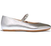 FitFlop FitFlop Silver Delicato Pearls-And-Crystal Leather Ballet Flats Silver EU 41 (UK 7)