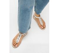 FitFlop FitFlop White Gracie Ultra-Jewel Leather T-Bar Sandals