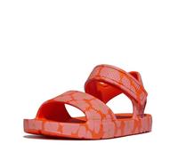 Fitflop Garçon Unisex Kinder Iqushion Kids Toddler Poppy-Print Erg B/S Sandals, Orange, 25 EU